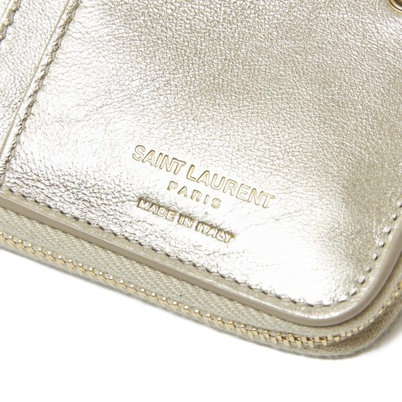 SAINT LAURENT Bifold Wallet with Coin Gold aaagi - Picture 9 of 9